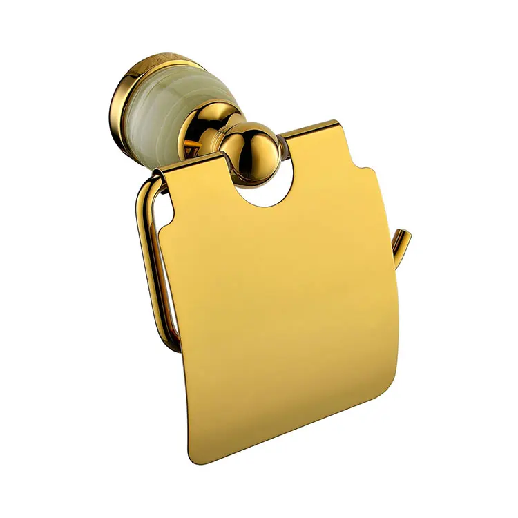 New Wall Mounted Luxury Solid Brass Copper Gold Toilet Paper Holder