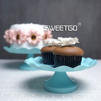 

European Iron Single Tier Fruits Cakes Desserts Plate Pan Stands for Wedding Party Cakecups Blue Color #1540405