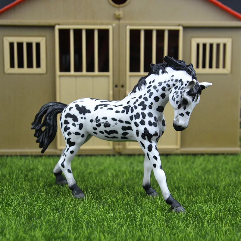 

Original genuine Wild farm Animal Spotted Appaloosa stallion horse Figurine figure Model kids toy collectible