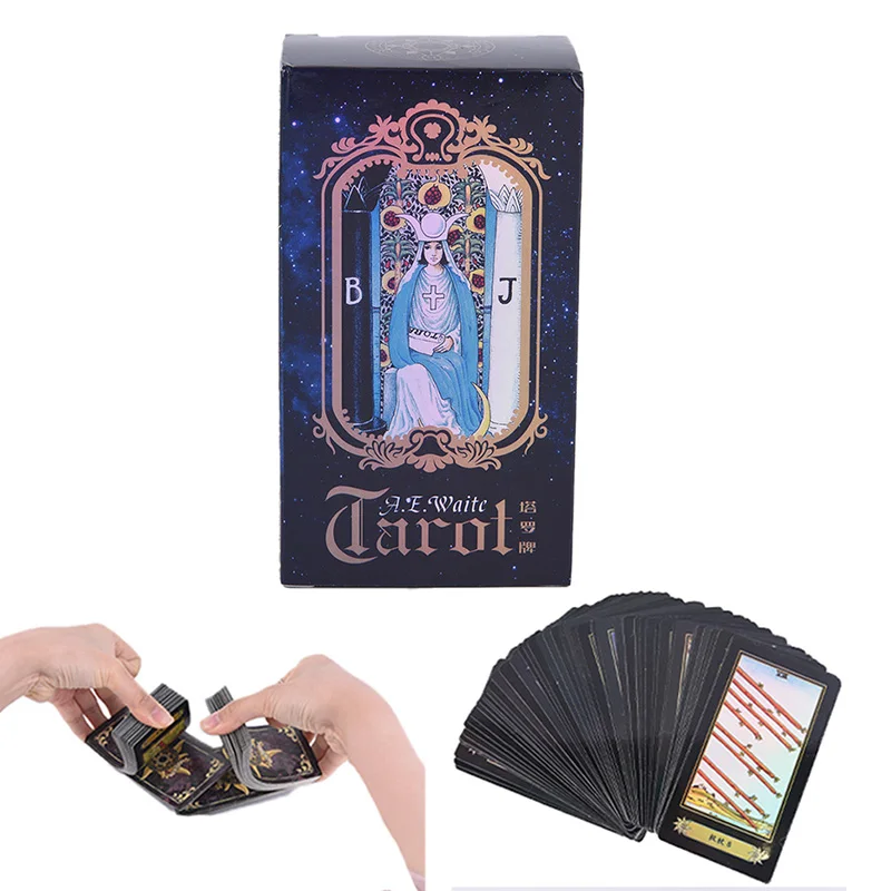 

Shine Waite Tarot board Game Holographic Tarot Cards Game for Women English/Chinese Version