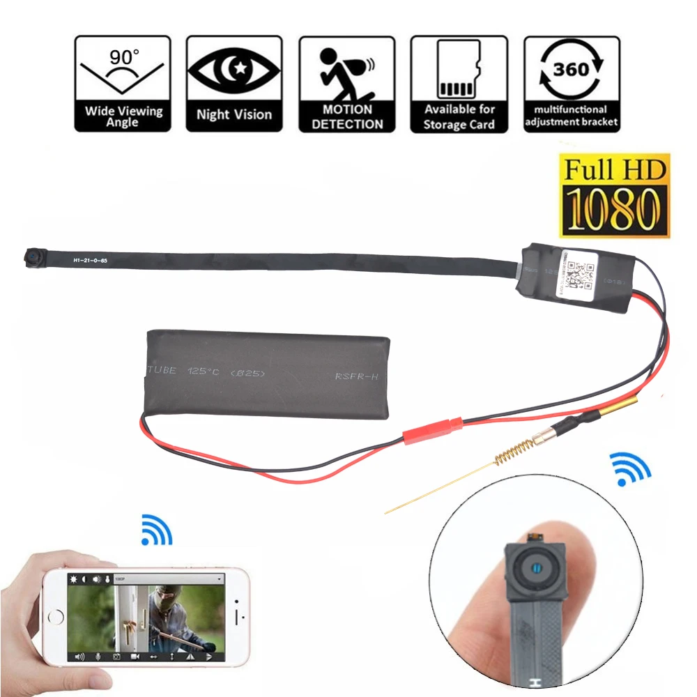 Горячая DIY 1080 P Мини Wifi Беспроводная камера батарея wifi видео звук Запись удаленный