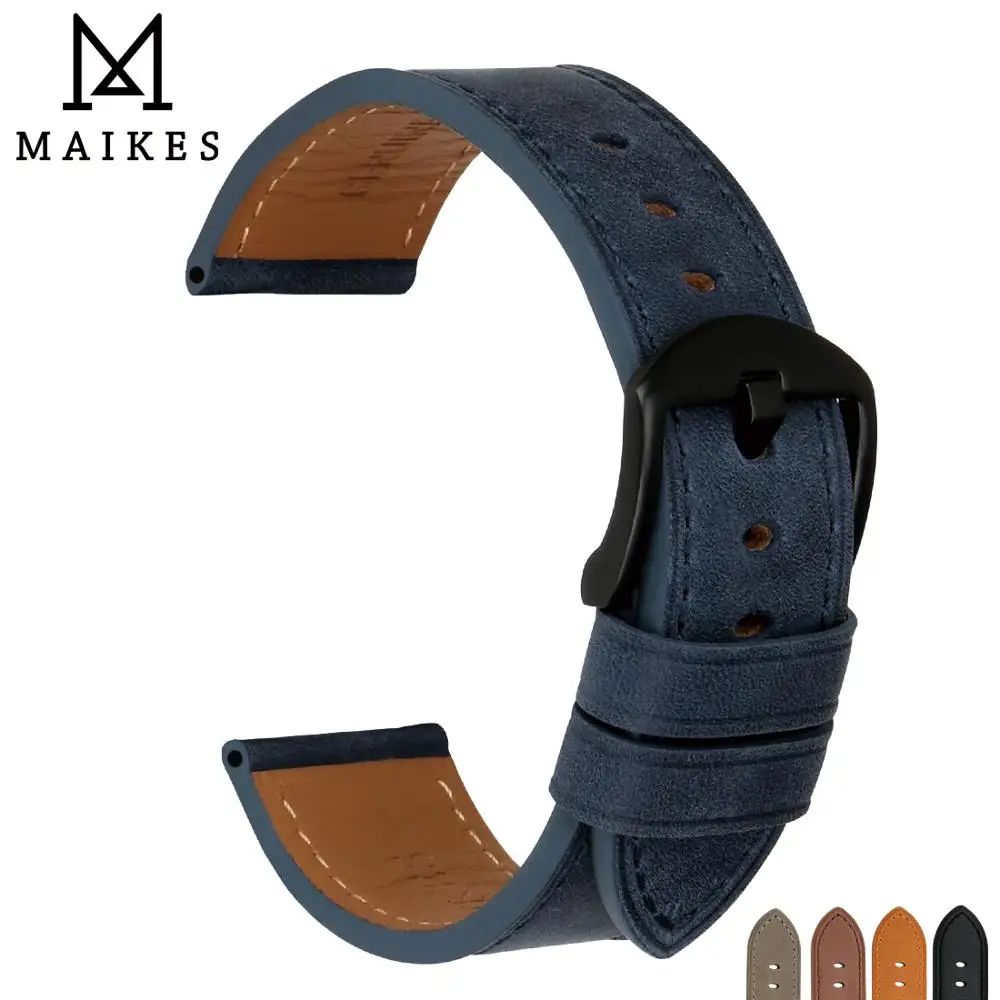 MAIKES аксессуары для наручных часов 22 мм 24 ремешок из натуральной кожи часы