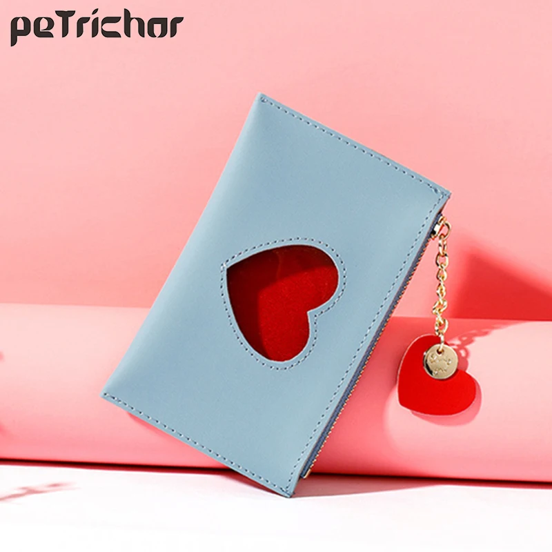 

Brand Clear Mini Wallet Women Soft Leather Ladies Credit Card Holder Coin Purse Pocket Small Business Card Zipper Wallets Female
