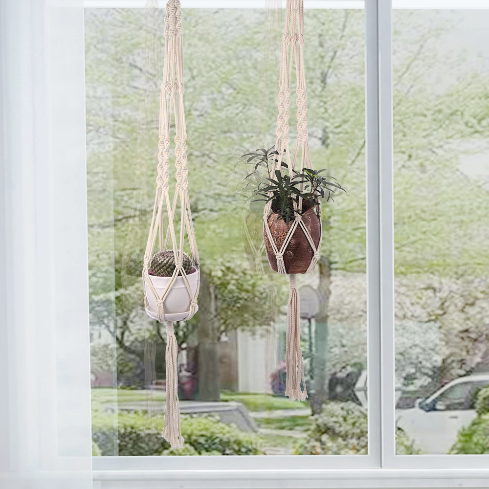 Macrame Plant Hangers Handmade Indoor Wall Hanging Planter Plant