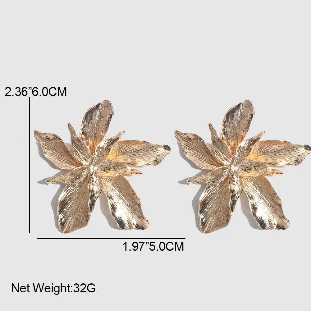 JUST FEEL, новинка, золотые серьги-гвоздики в виде цветка для женщин, с кристаллами в богемном стиле, свадебные модные массивные серьги, винтажное ювелирное изделие