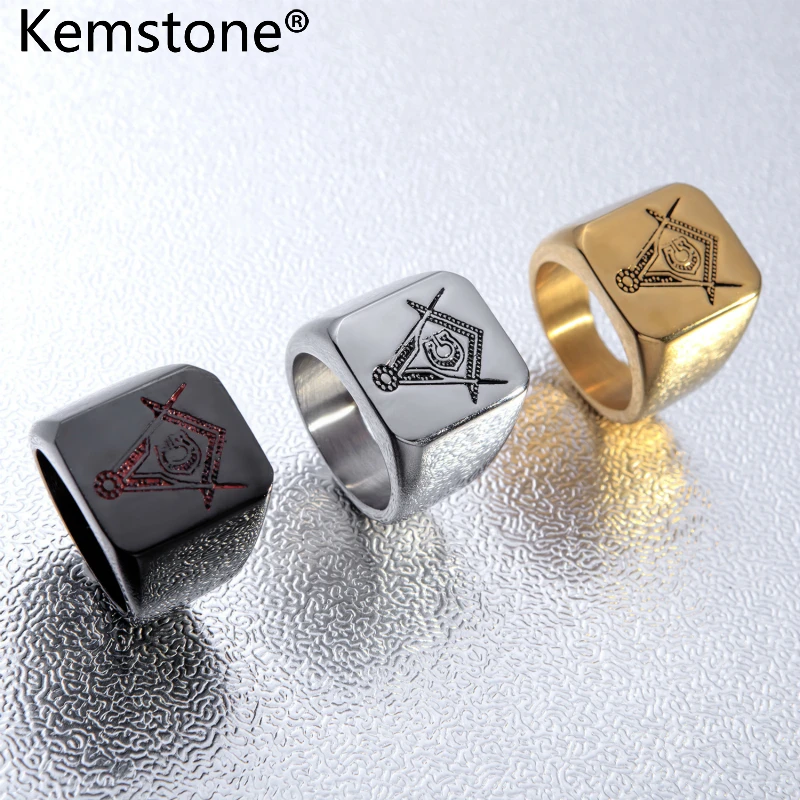 Мужское кольцо kemstone из нержавеющей стали серебристого/золотого/черного цвета