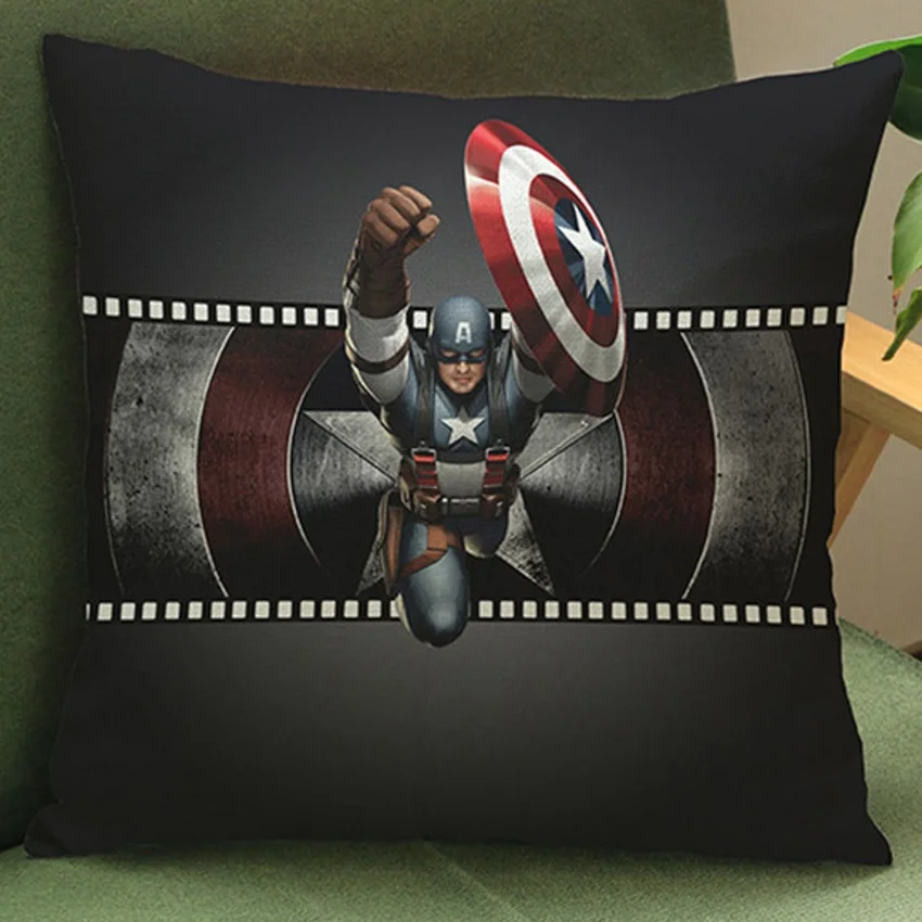

The Avengers 2 Spiderman Captain America Thor Iron man Antman Hawkeye Print Decorative Pillows for Sofa Chair Back Cushion 45x45