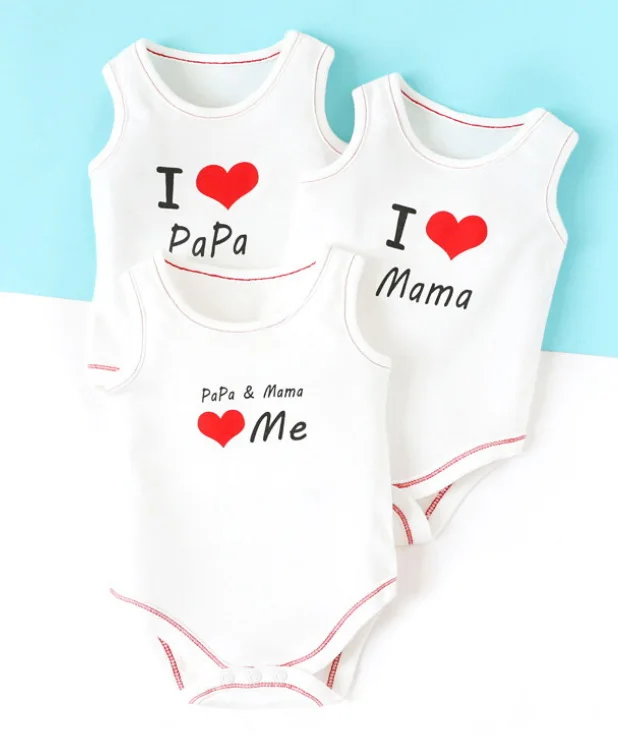 DHL 20set 3pcs/set Baby I LOVE MOM & DAD White Boy Girl Coverall Bebies Costume 100% Cotton Jumpsuits Newborn Clothes Romper | Детская