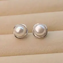 Серьги-гвоздики из натурального пресноводного жемчуга, серьги из серебра 925 пробы для женщин, ювелирное изделие из жемчуга, благородный роскошный подарок на свадьбу, подарок