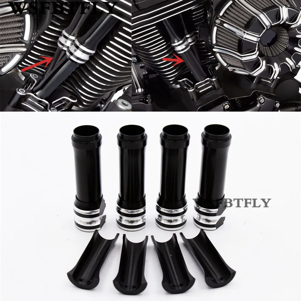 CNC Pushrod Tube Covers Lower For Harley Dyna Softail Touring Twin Cam
