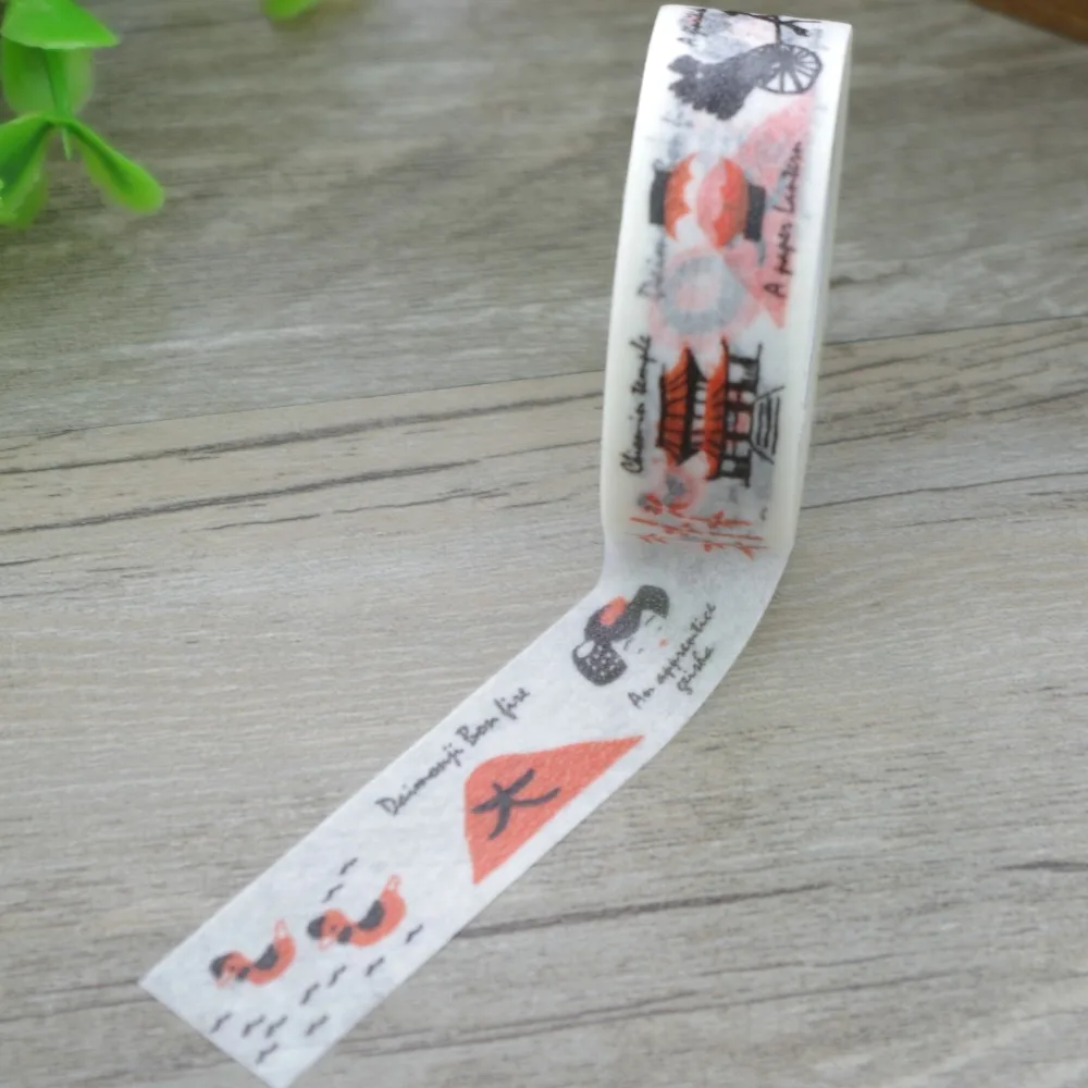 2017 Nueva 1x Cultura Japonesa De Dibujos Animados De Washi Tape Negro Blanco Naranja Cinta Adhesiva De La Oficina Cinta Adhesiva Decorativa Papeleria 10 M Cartoon Washi Tape Washi Tapewashi Tape Black White