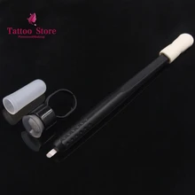 10 шт. 12CF 14CF 18U одноразовые, для микрообработки ручная ручка для татуажа бровей с насадка из губки чашки постоянный ручка для тату, макияжа в руке