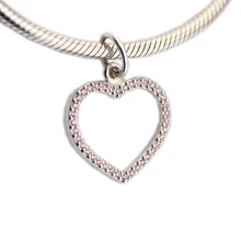 Подходит Pandora Браслеты из стерлингового серебра 925 пробы Be My Valentine бусины, подвески в виде сердца DIY ювелирных изделий Berloque