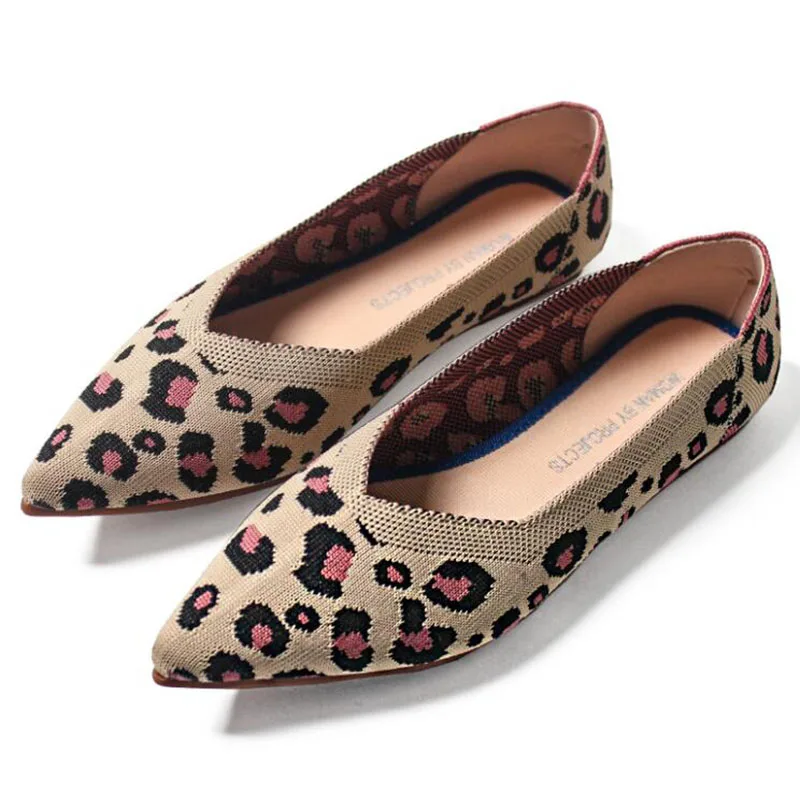 Leopard Women Flat Shoes Casual Slip On Cloth Shoes Ladies Loafer For