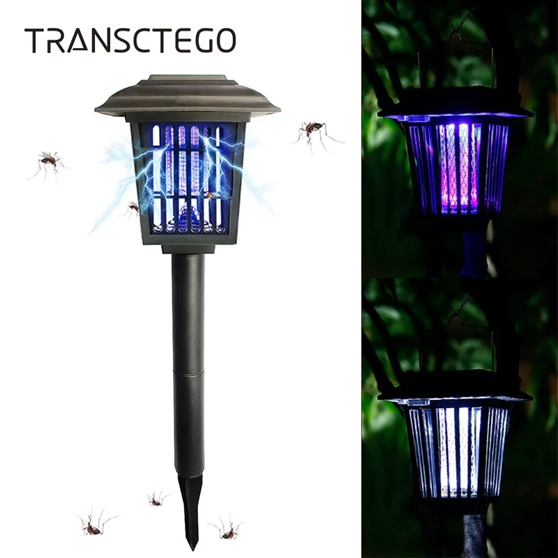 Led Garden Solar Light Bug Zapper Battery Powered Camping Lawn Lamp