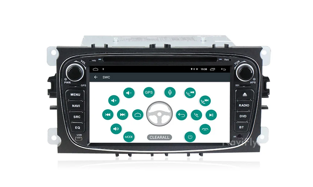 Best NaviFly 2 Din Android 9.1 AutoRadio GPS navigation for FORD/Focus/S-MAX/Mondeo/C-MAX/Galaxy 2G+32G 7808IC WIFI FM RDS USB MAP 15