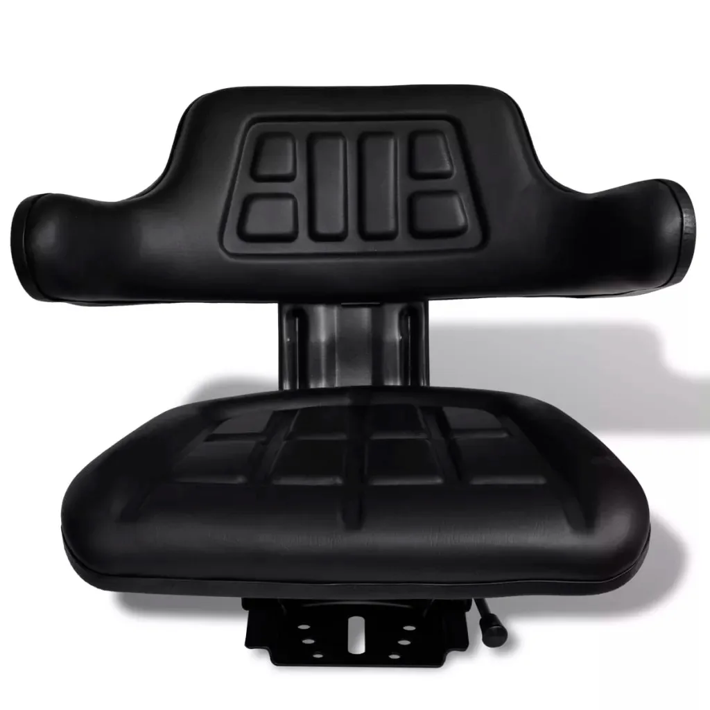  vidaXL Tractor seat with backrest and armrests longitudinal adjustment Black with a sliding slide d
