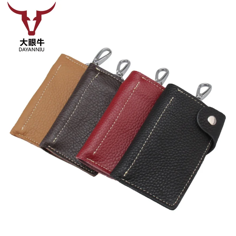 

Genuine Leather Key Wallet Women Key Holder Purse Zipper Men Car Keys Bag Men's Key Case Casual Package (customize available)