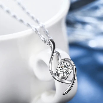 

New Hot Inlaid Zircon Necklaces Pendants,Custom Crystal Silver 925 Statement Chain Necklace Jewellery For Women Fashion Jewelry