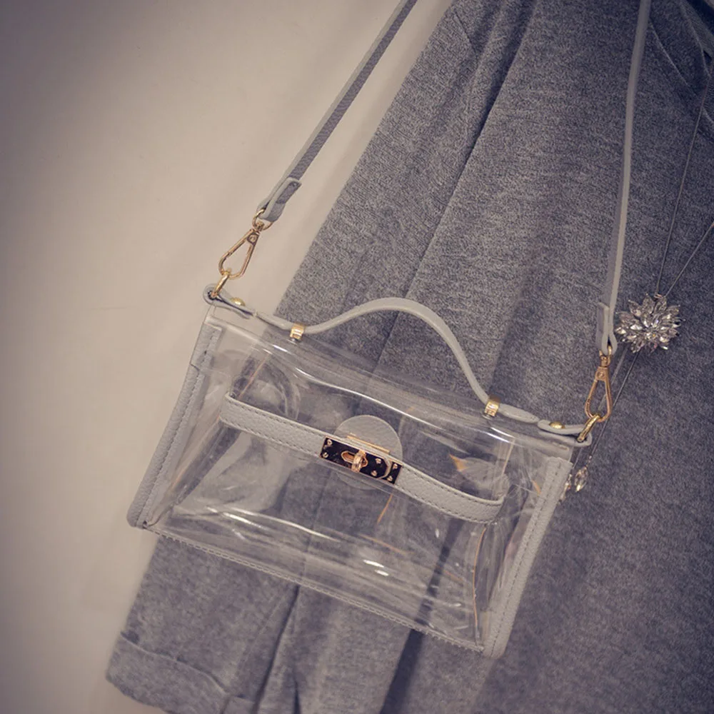 Women Fashion Clear Purse Crossbody Stadium Approved PVC Plastic