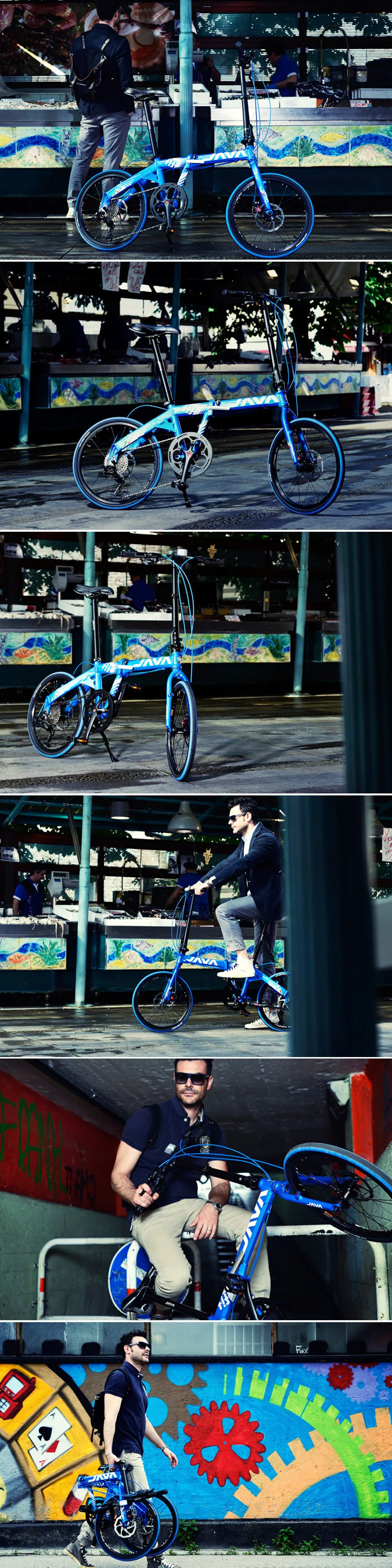 Discount new JAVA 20 inch bike 18 speed aluminum folding bike unisex 4