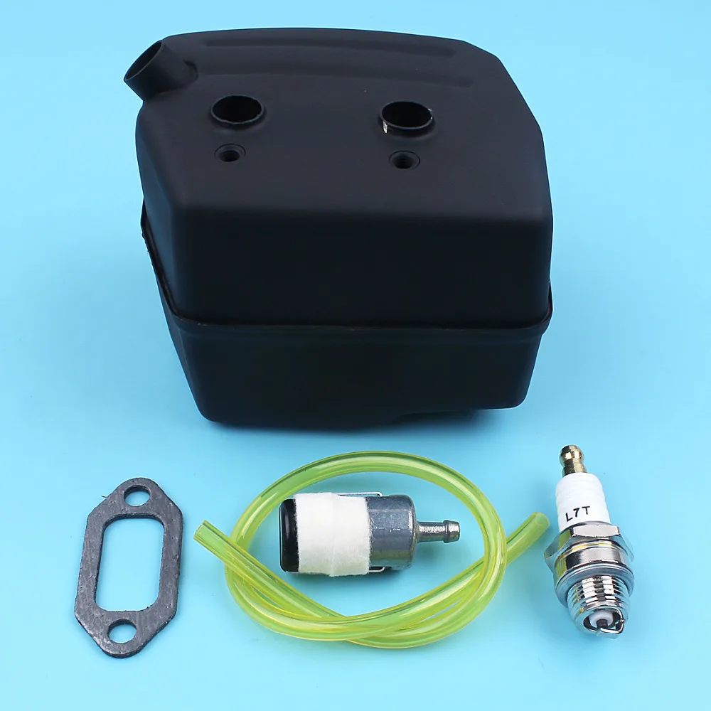 Muffler Exhaust w/ Gasket Fuel Line Filter Spark Plug For HUSQVARNA 61