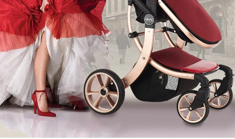 Новая Роскошная детская коляска 3 в 1, 4 цвета четыре колеса одно сиденье