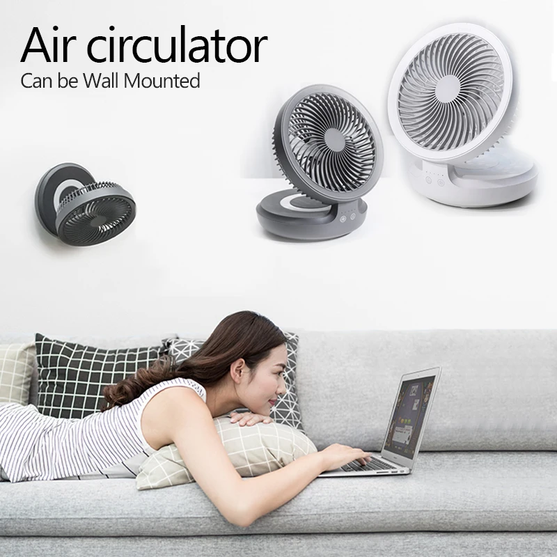 

Zaiwan Air circulation Mini Fan Portable 120° Rotation electric USB Rechargeable Fan Desk Table Cooling abanico