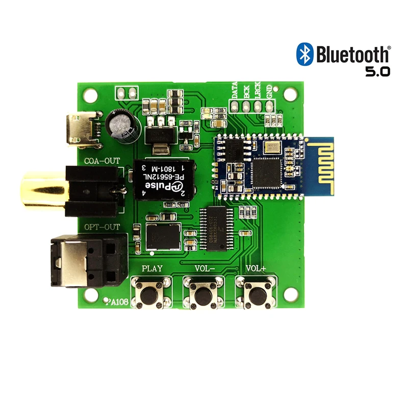 PA108 Bluetooth 5 0 аудио цифровой интерфейс SPDIF QCC3003 волоконно коаксиальный IIS I2S|Детали и