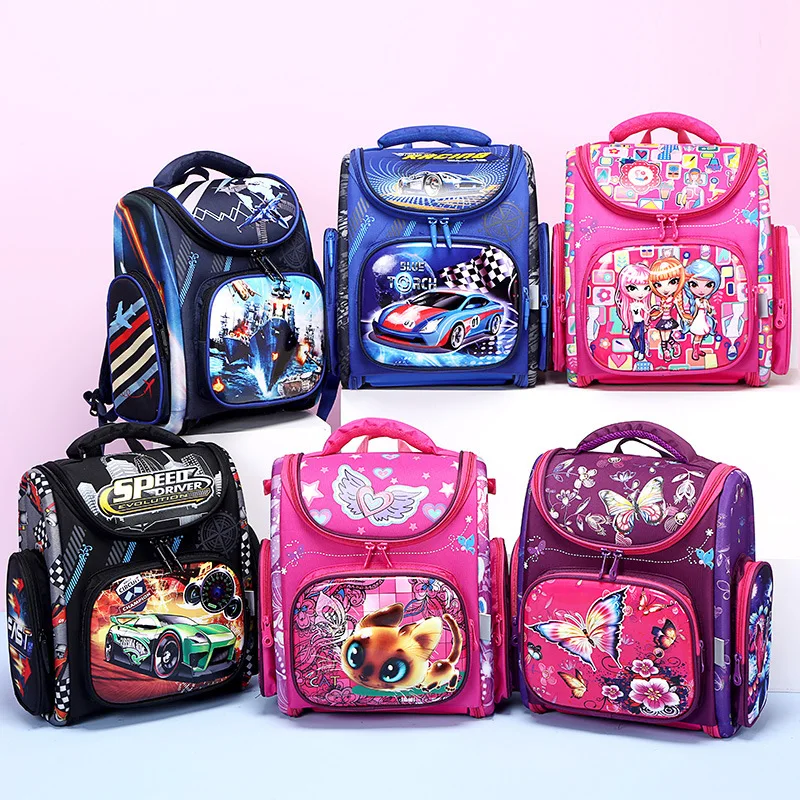 

Russian Girls 3D Printed Pupil Backpack Waterproof Folding Backpack Grade 1 5 Children Backpack Satchel Boy Cartoon Knapsac