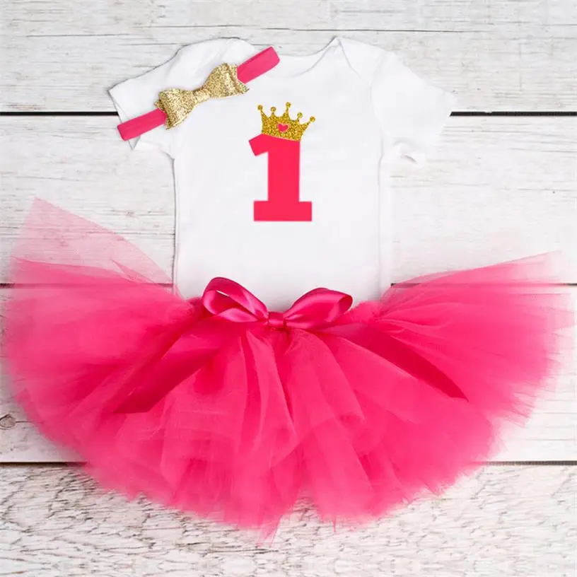 Первый год «Единорог», одежда для малышей, платье на крестины для новорожденных девочек; с оборками платье принцессы с длинными рукавами костюм для Cake Smash для Костюмы для девочек - Цвет: Pink
