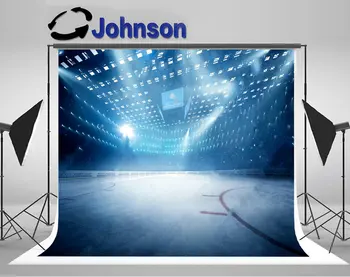 

hockey stadium fans crowd ice rink light photo backdrop Vinyl cloth High quality Computer print party background
