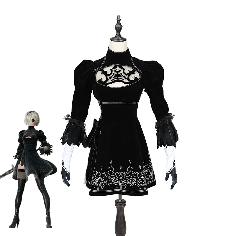 Новая игра Nier Automata Косплей Костюм йоркха 2B костюм наряд на карнавал/Хэллоуин взрослые костюмы для женщин S-XL