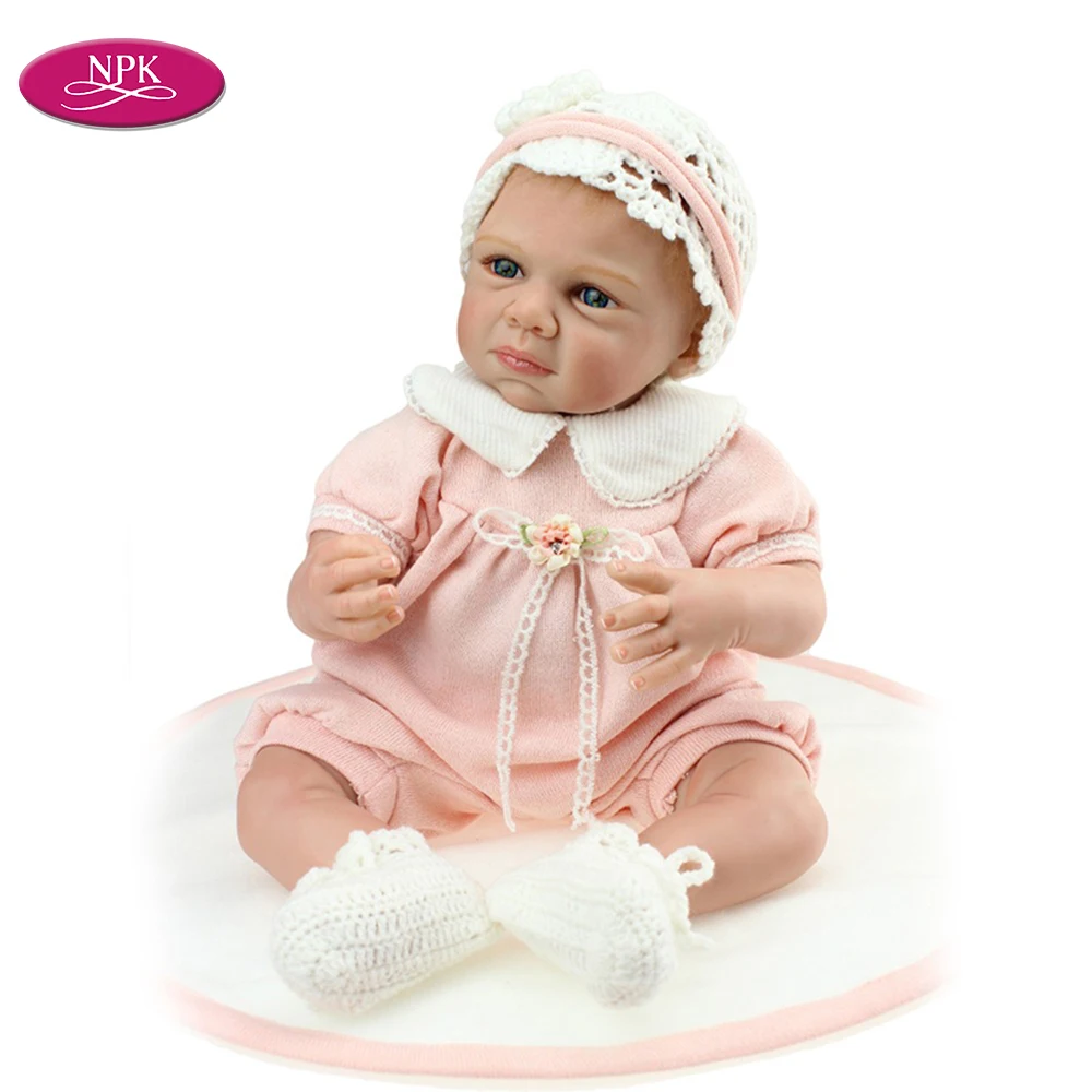 

NPK Cute Reborn Babies Girl Lifelike Realistic Soft Silicone Real Handmade Newborn Baby Doll Kid Toys Gift Princess Pink Clothes