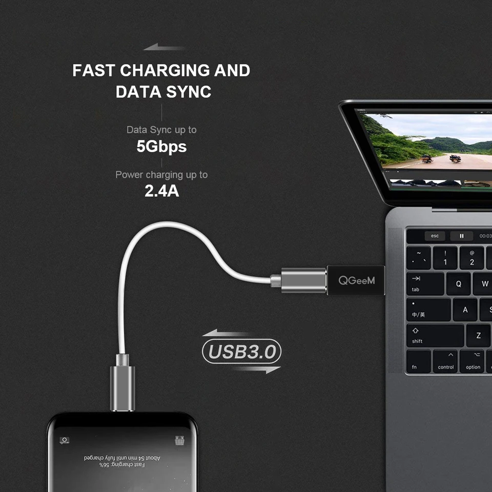QGeeM USB 3 1 Type C мама к 0 папа порт адаптер 10 Гбит/с A Разъем синхронизации данных для