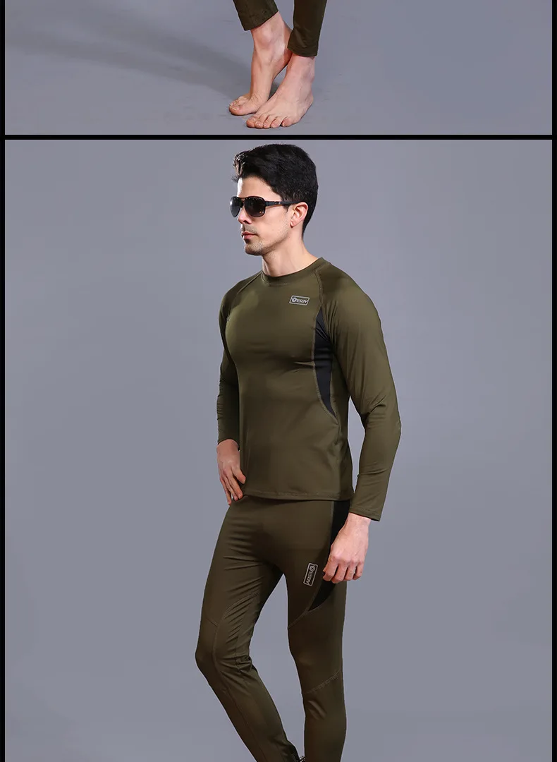 Aismz winter Top quality New thermal underwear men compression fleece sweat quick drying thermo underwear sets men clothing heated long underwear