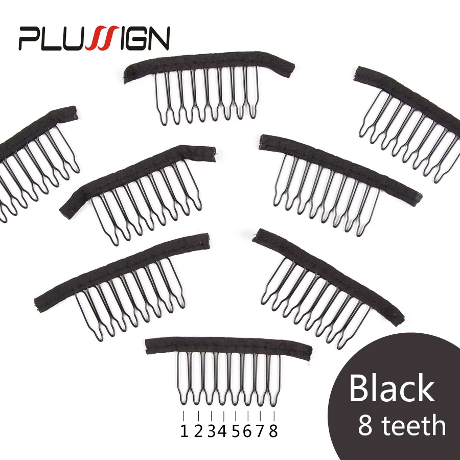 Заколка гребень для наращивания 6 и 8 Зубцов черная коричневая|hair clips for extensions|clips