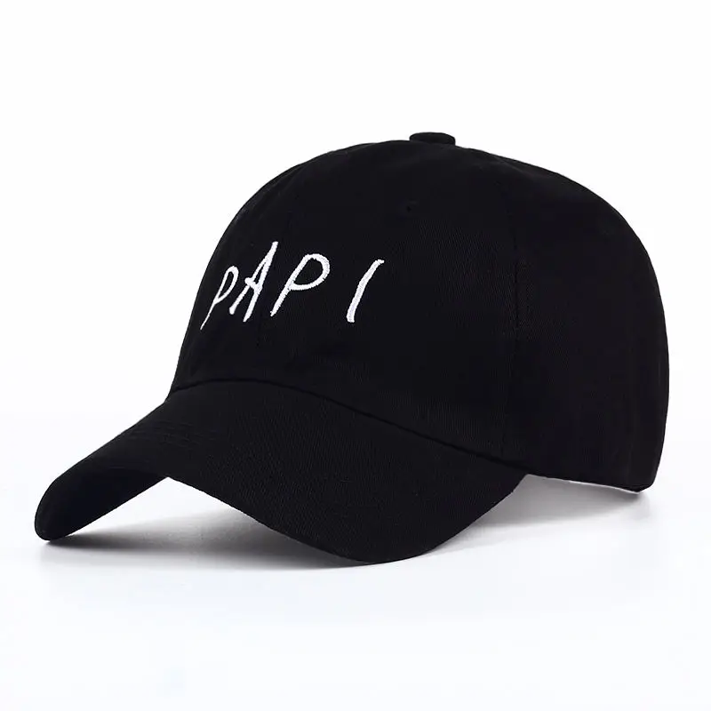 Voron Papi вышивка бейсболка Мужская Женская мода Papi DAD Cap хип-хоп Snapback кости шапки стиль 6 - Цвет: PAPI black