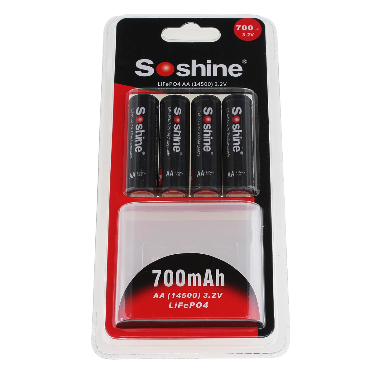 4 шт./лот Soshine 3 2 В LiFePO4 аккумулятор AA 14500 аккумуляторная батарея с защитой высокого