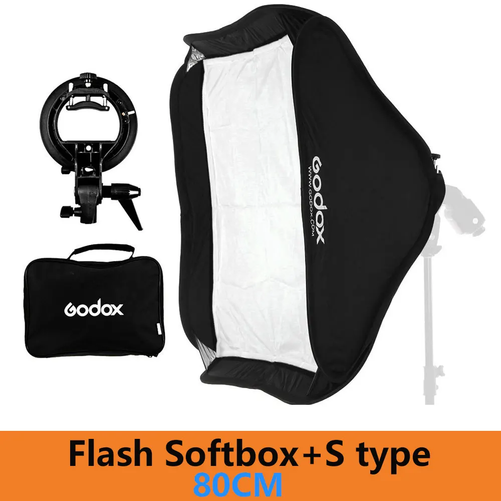 Софтбокс Godox Flash Kit 80 см* 80 см/60 см* 60 см/40 см* 40 см+ кронштейн типа S для студийной съемки