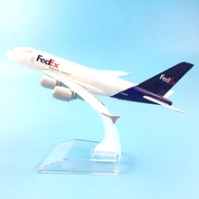 A380 FEDEX EXPRESS Airline MODEL PLANE AIRCRAFT Kids Toys 16CM Alloy Metal Model Plane W Stand