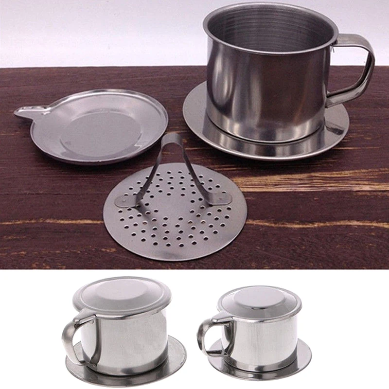 

Stainless Steel Vietnamese Drip Coffee Filter Maker Pot Infuser For Office Home Traveling