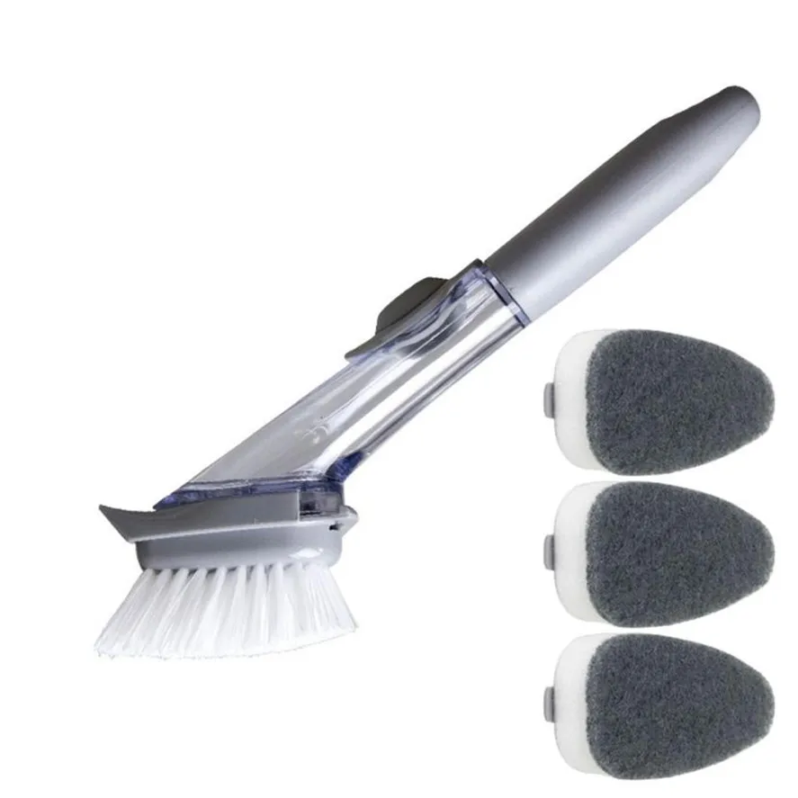 

New 1Set Refill Dish Washing Brush Pot Cleaning Sponge Soap Dispenser Kitchen Wash Tools Kitchen Cleaning Brush 35