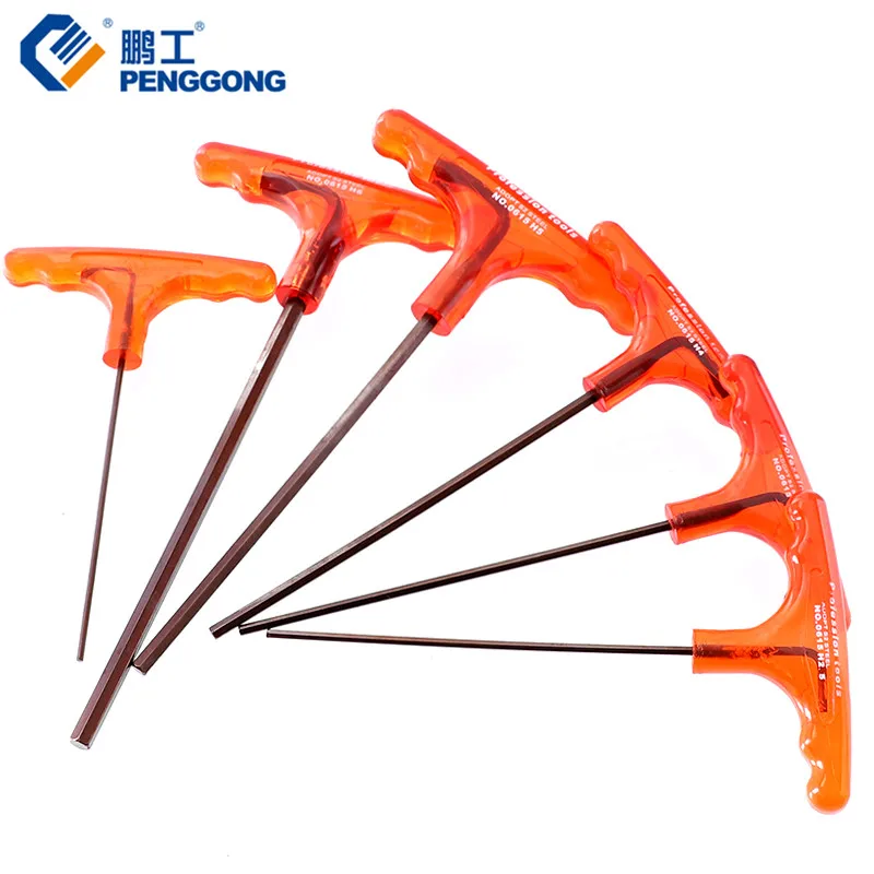 Penggong 6 Pcs Hex Allen Key Wrench Set T Handle H2/h2.5/h3/h4/h5/h6mm