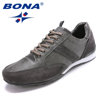 

BONA New Style Men Walking Shoes Lace Up Men Shoes Outdoor Jogging Sneakers Microfiber Men Loafers Light Soft Fast Free Shipping