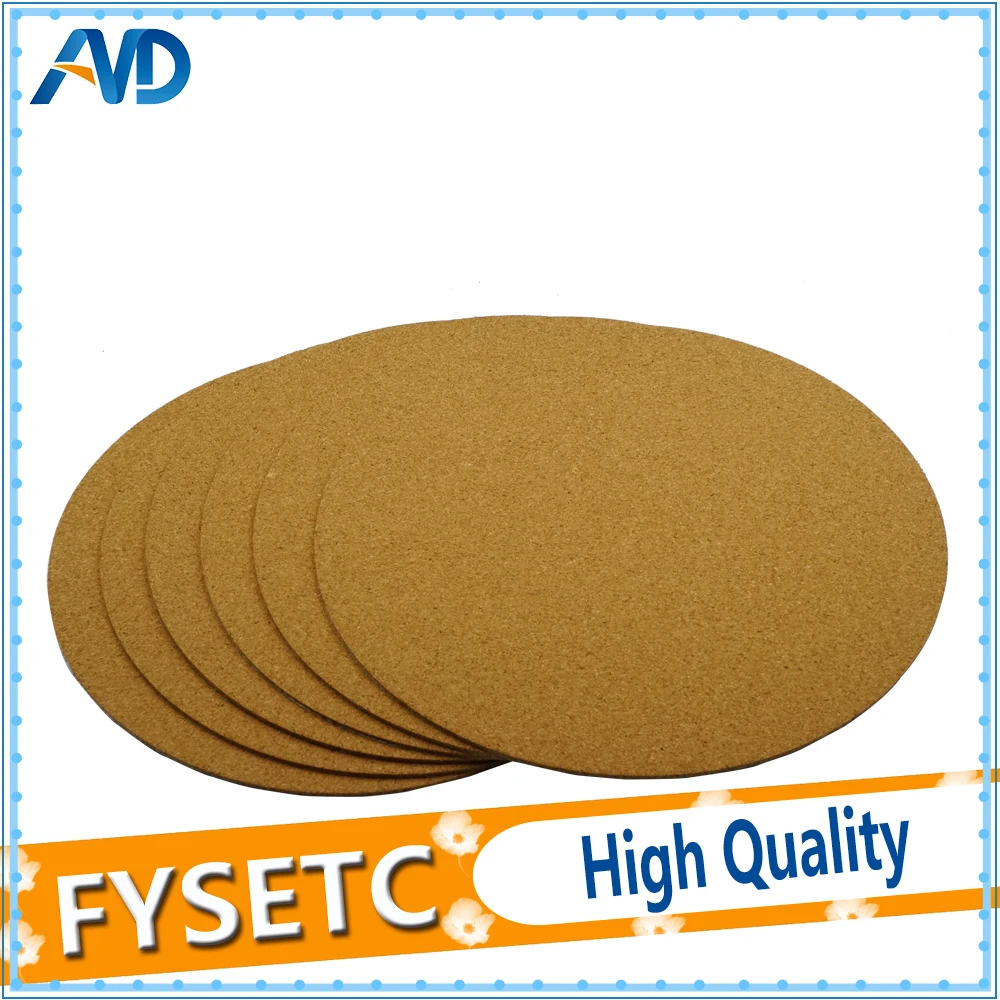 

4pcs Kossel/Delta Round 300mm Adhesive Cork Sheet For Heatbed Hot Plate Round 300mm With Tape For 3D Printer