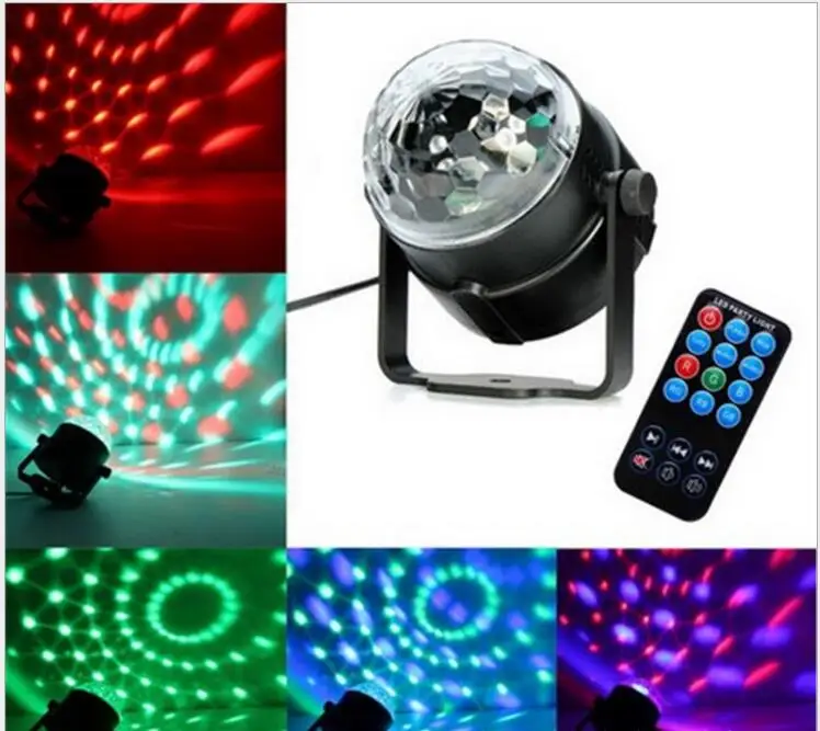 Миниатюрная светодиодная RGB лампа 110 В 220 с хрустальным волшебным шариком