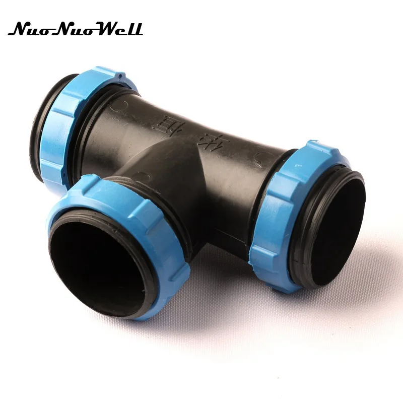1pcs NuoNuoWell 2"(N80) Thread Lock Equal Tee Hose Connector Drip Tape