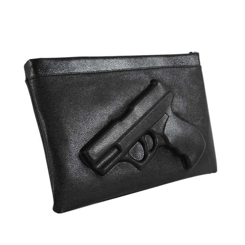 

XLY&R 2017 Gun 3D print handbag women clutches chains pu leather crossbody bags woman messenger candy color shoulder bags