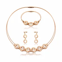 Stainless Steel Jewelry Sets Gold Color Statement Necklace Earrings Bracelet For Women Wedding Bridal Jewelry Sets & More